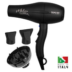 TECNO DRY MALICE IONIC BLACK 2000 LINE Επαγγελματικό Πιστολάκι Μαλλιών Με 2 Στόμια & Φυσούνα 2200 W
