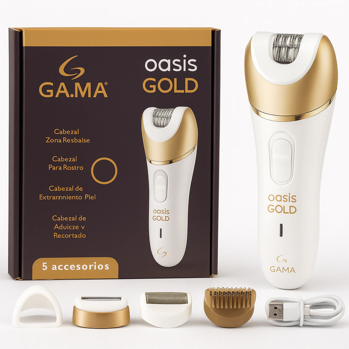 GAMA OASIS GOLD GE1550 Επαναφορτιζόμενη Αποτριχωτική Μηχανή Epilator για Σώμα, Πρόσωπο και μπικίνι