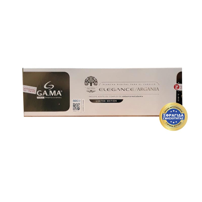 GAMA ELEGANCE ARGAN Ψηφιακή Πρέσα Μαλλιών Με Πλάκες Τουρμαλίνης 230˚C