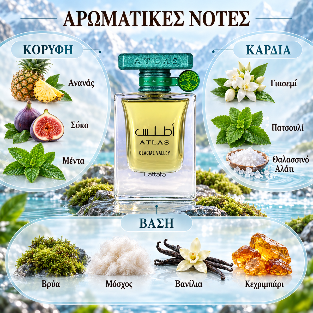 Lattafa Atlas Glacial Valley Eau de Parfum 55ml Unisex