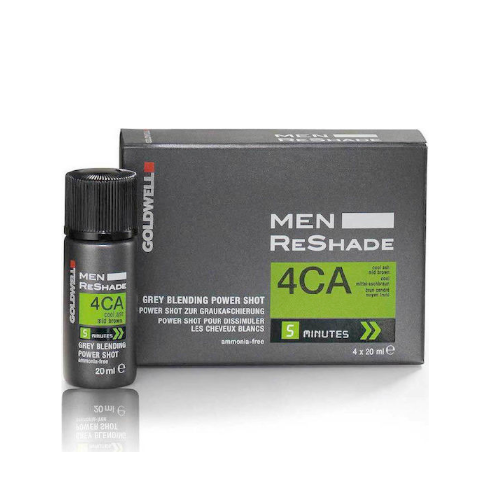 Goldwell Men Reshade Power Shot Προσωρινή Βαφή Μαλλιών Χωρίς Αμμωνία 4CA Cool Ash Mid Brown 4x20ml